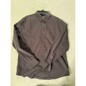 Men's Eddie Bauer Olive Green Corderoy button down shirt size L